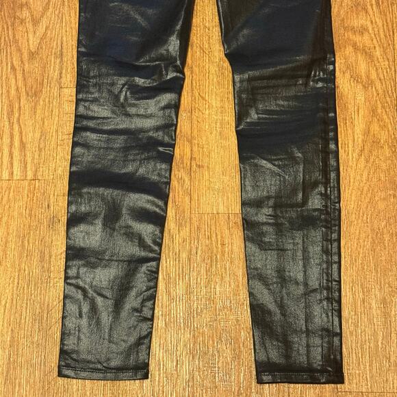 All Saints Petrel Ashby Low Rise Skinny Coated Black Faux Leather Jeans Size 27 - Picture 10 of 14